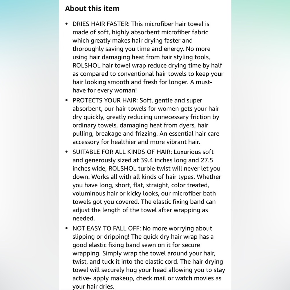 🦋EUC Microfiber Hair Turban Towel - Picture 4 of 4